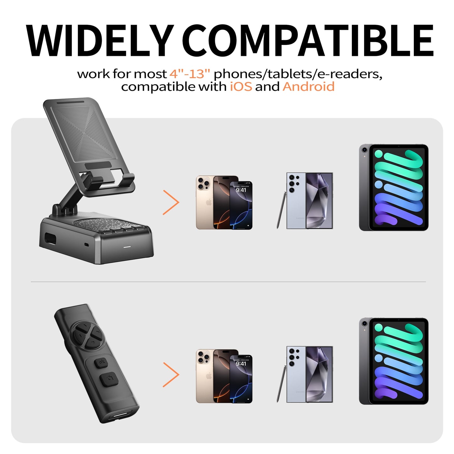 Dermaxgen inc Birthday Gifts for Women Men Portable Bluetooth Speaker Phone Stand with Video Scrolling Remote, Wireless Foldable Induction Audio Amplifier with Mic