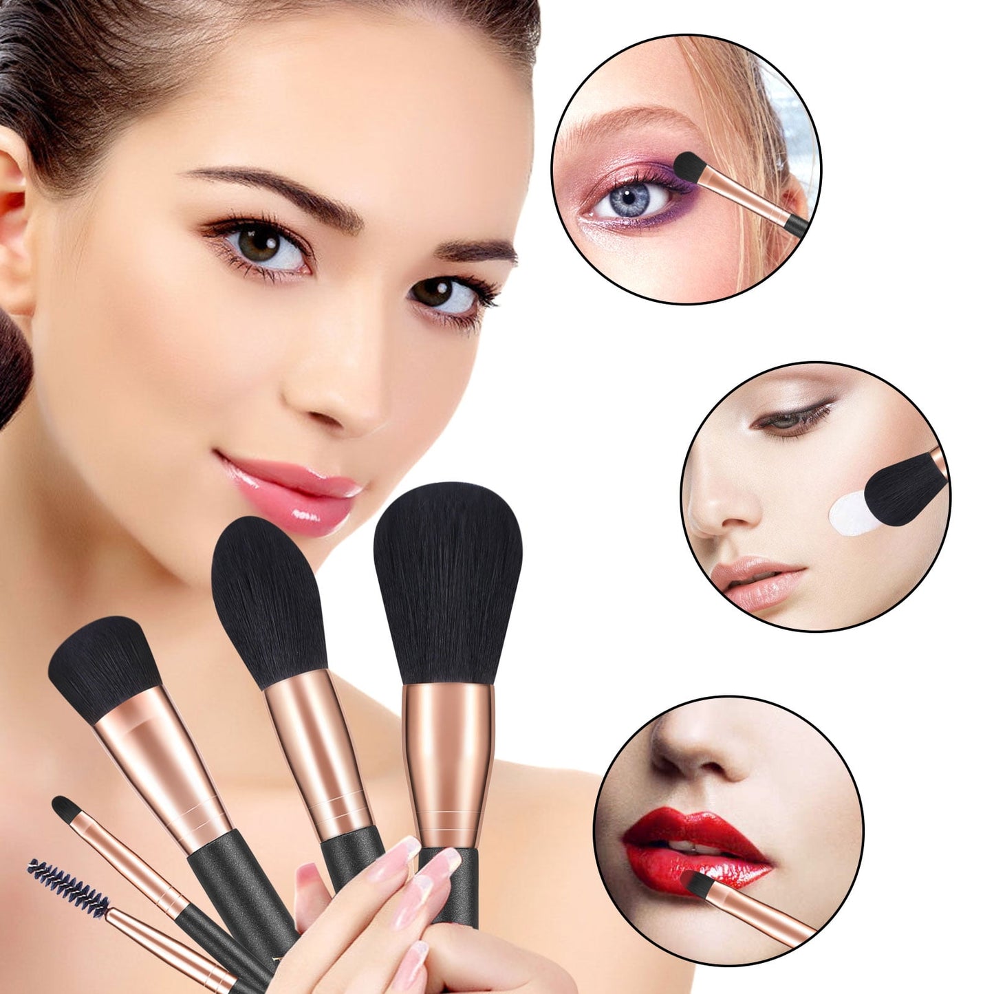 Dermaxgen inc AIRWOS® Makeup Brushes Set Professional 14Pcs Makeup Brushes Pearl Flash Handles Premium Synthetic Foundation Face Powder Brush Blending Eyeshadow Concealers Makeup Brushes MakeUp Brushes with Case