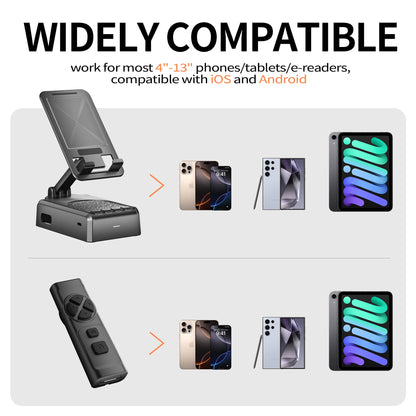 Dermaxgen inc Birthday Gifts for Women Men Portable Bluetooth Speaker Phone Stand with Video Scrolling Remote, Wireless Foldable Induction Audio Amplifier with Mic