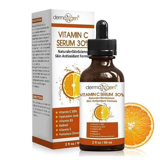 Dermaxgen 30% Vitamin C Serum (4 Fl OZ) Organic Anti- Wrinkle + Hyaluronic Acid + Retinol + Vitamin E + Vitamin B, Facial Serum for Anti-aging, Wrinkles, And Fine Lines