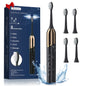 Dermaxgen inc Sonic Electric Toothbrush for Adults, Patented Design 50000 VPM Deep Clean 5 Modes 120-Day Battery Toothbrush with 4 Brush Heads, Black